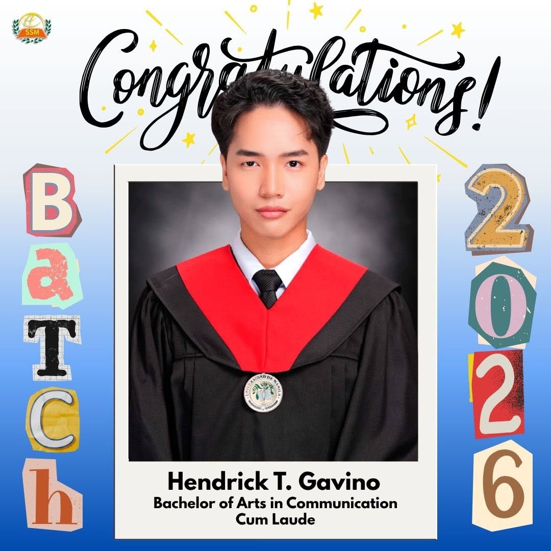 Hendrick T. Gavino, Bachelor of Arts in Communication, Cum Laude