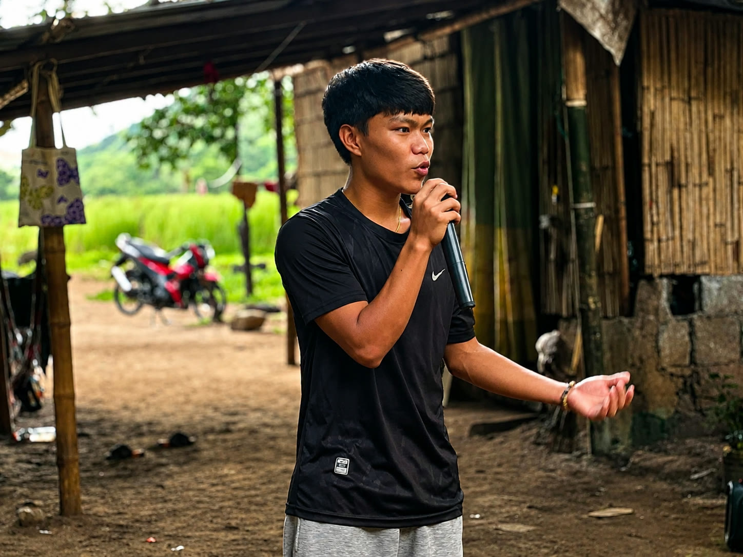 DTS student preaching during a provincial outreach